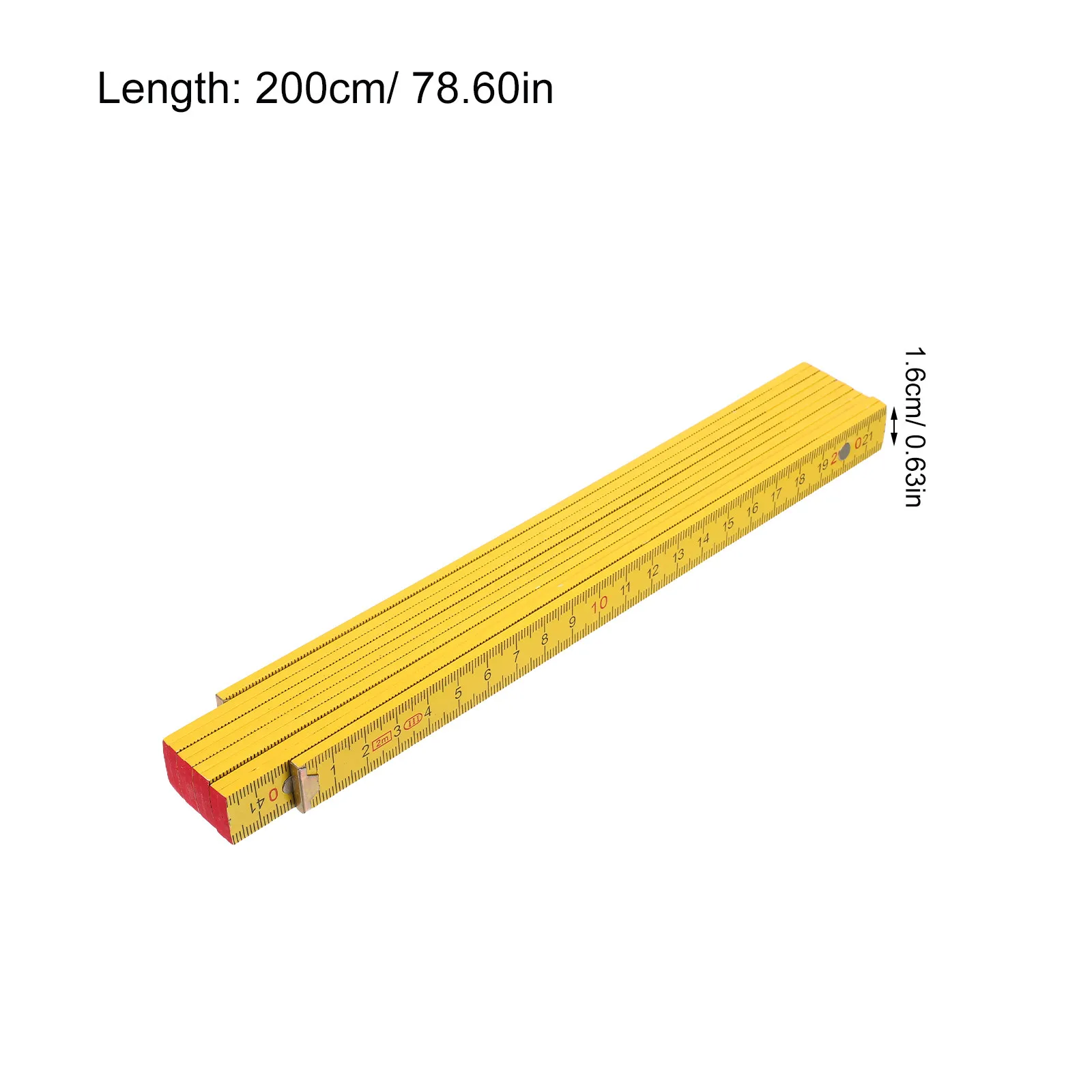 2 Meter Wooden Double Sided Folding Ruler Birch Precision Measuring Tool for Woodworking Construction Classroom Carpentry