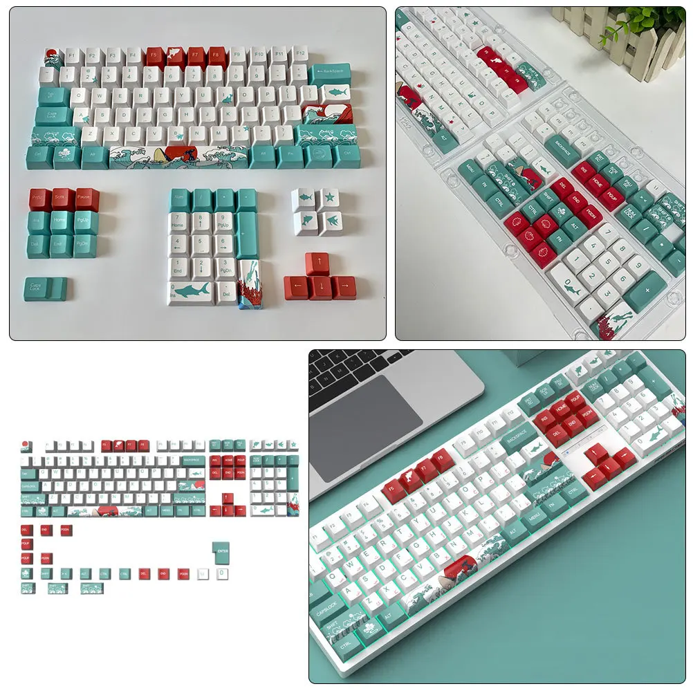 

129Pcs Coral Themed Durable Pbt Keycaps for Mechanical Keyboard Stylish and Functional Gaming Accessory Keycaps