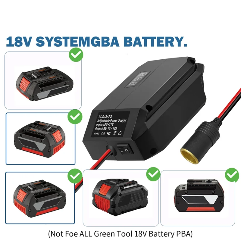 

ABKY-18V To12v Power Wheels Адаптер батареи для батареи 18 В Адаптер батареи Адаптер прикуривателя Адаптер силового колеса