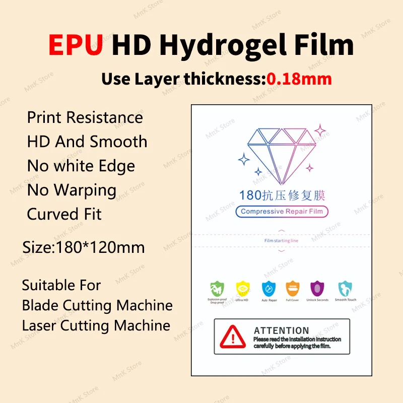 50PCS HD/ Matte/ HD Privacy Hydrogel Film EPU Privacy Screen Protector For Mobile Screen Protective Cutting Machine