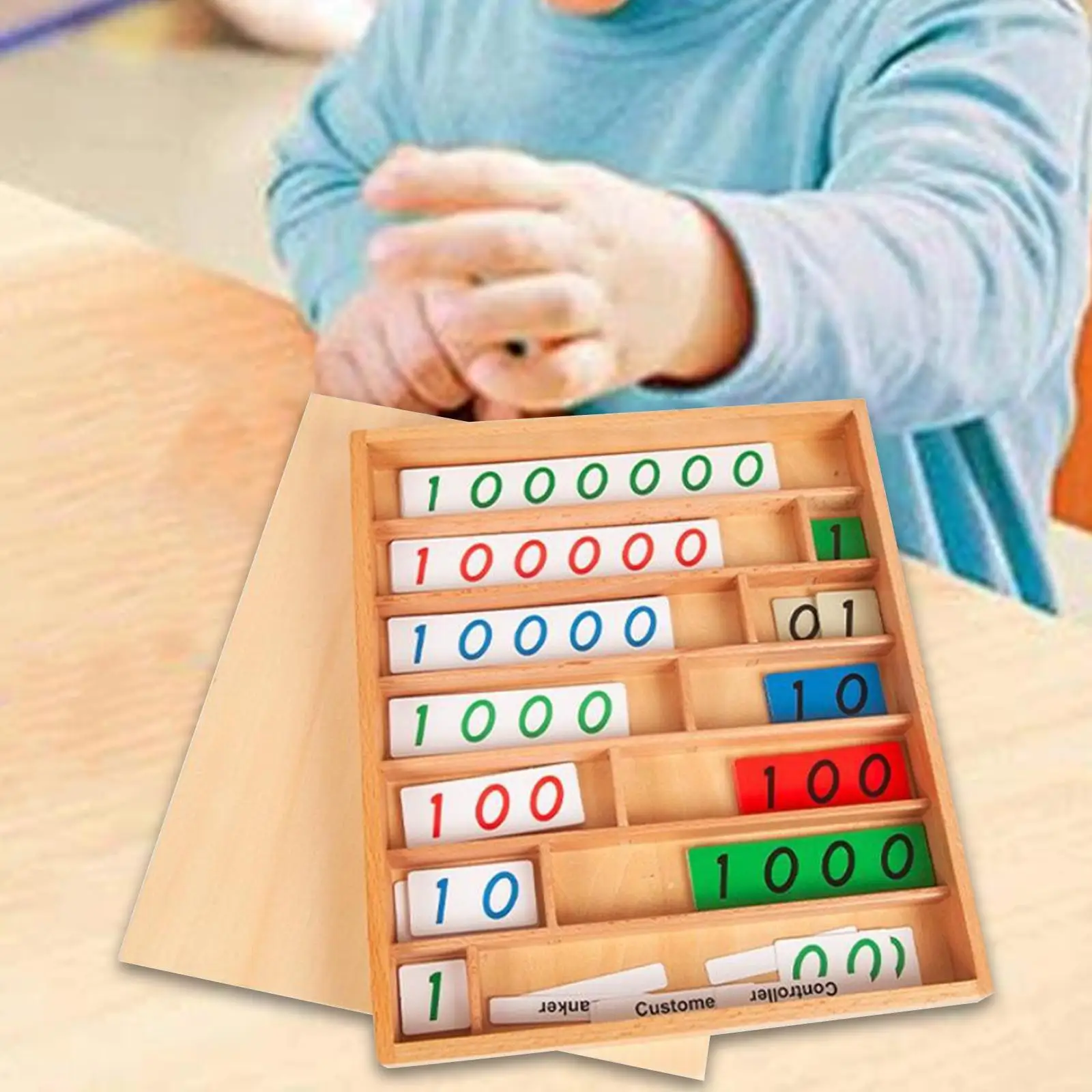 Juego de Banco Decimal Montessori para niños, manipuladores de matemáticas, desarrollo sensorial, juguete de aprendizaje preescolar, sistema Decimal de madera