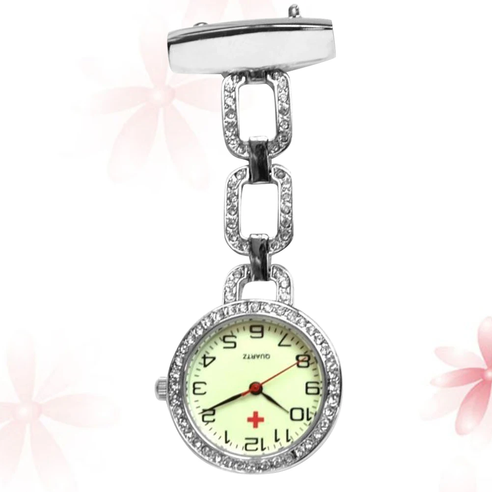 

1 pc Hanging Durable Quartz Retro Movement Hanging Pocket Nurse Watch For Noctilucence Watch Gift (Silver)