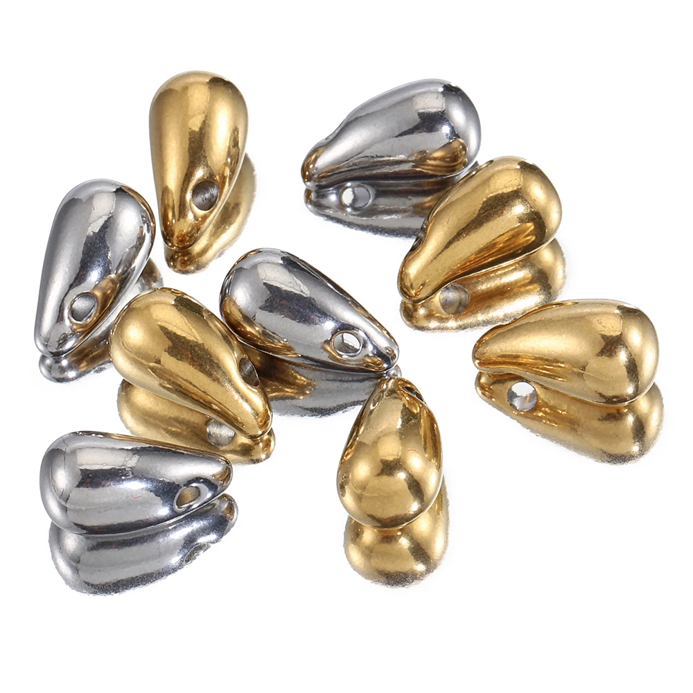 10pcs Stainless Steel Waterdrop Charms Pendants for Earrings Necklace Jewelry Making DIY Supplies Necklace Bulk Wholesale