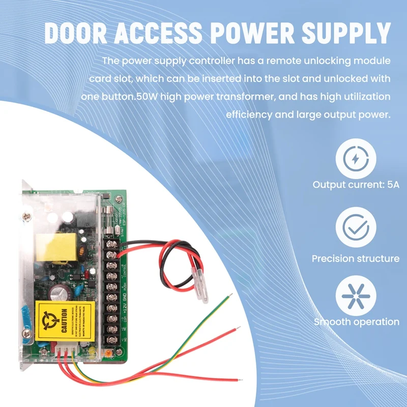 Retail DC 12V 5A UPS Fuction Door Access Control Power Supply Use for Access Control System Switch Remote Lock AC 110V-240V