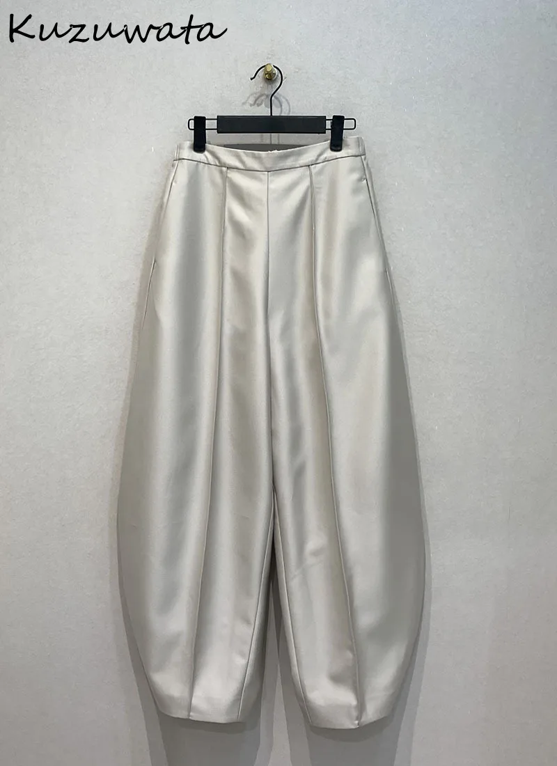 

Kuzuwata Japanese Spring and Summer Retro Fashionable Silhouette Sickle Pants High Waist Thin Loose Casual Trousers