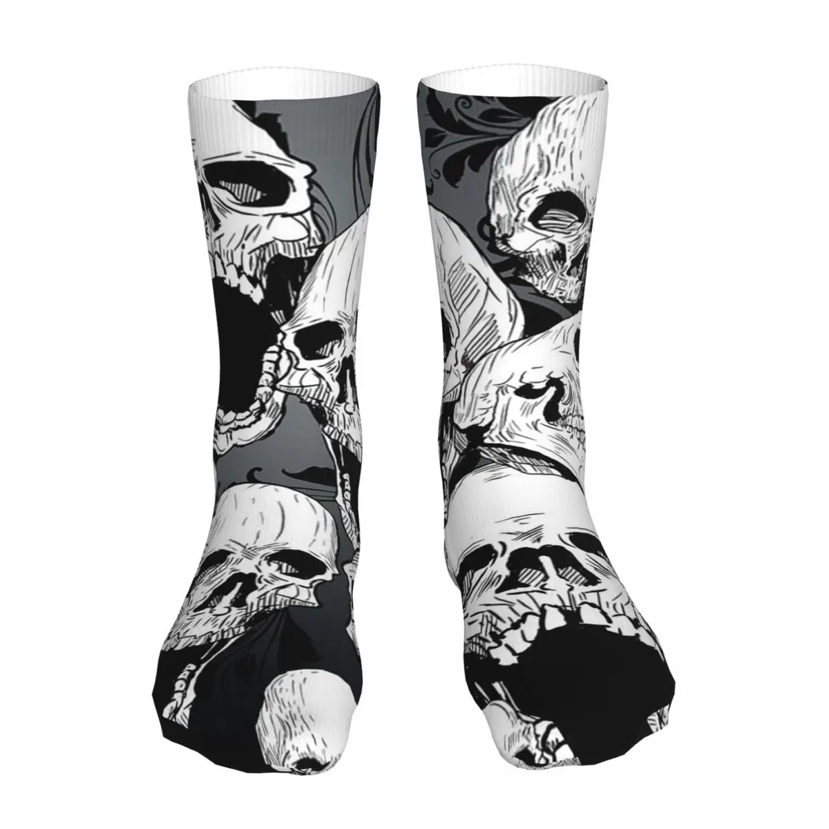 Men Bike Death Skull Gothic Socks Cotton Funny Women Sock