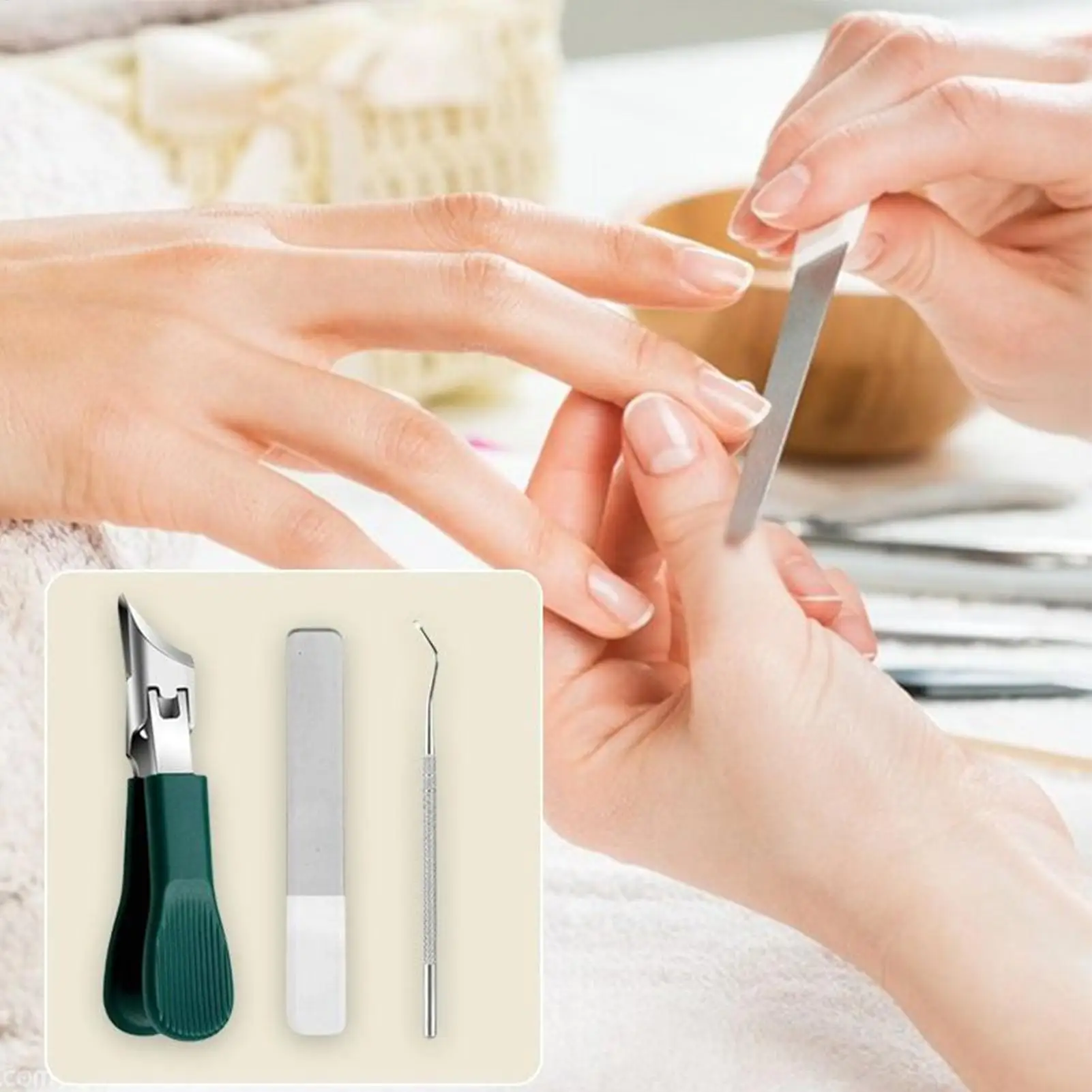 Nagelknipper Eagle Snavel Nagelknipper Set Roestvrij staal Schuin gereedschap met anti-spatontwerp voor vrouwen Ouderen Volwassenen Manicure