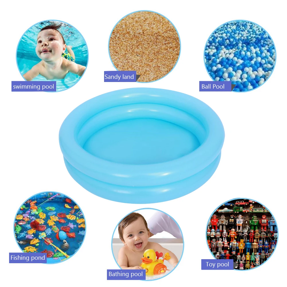 Piscina gonfiabile per bambini estivi Piscina portatile per bambini all'aperto Piscina per bambini rotonda da 60 cm Giocattoli per anelli da nuoto per bambini