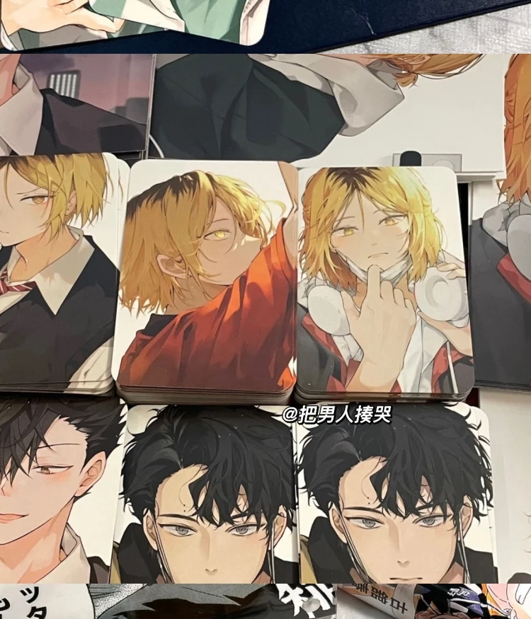 9Pieces/Lot Not Original Anime Haikyuu すがわら こうし/Kenma Kozume Tobio Kageyama 3Inch Small Cards Fans Gift