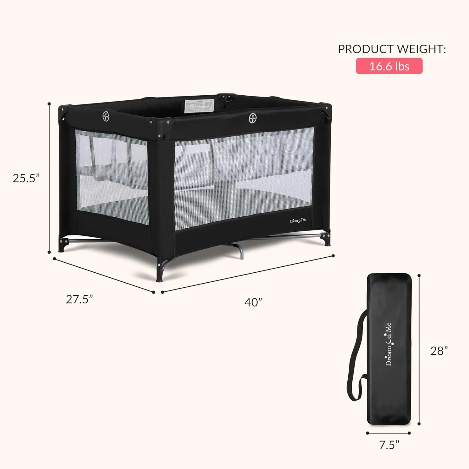 Parc de jeu portable avec couffin, sac de matelas de lit de voyage léger et facile à installer pour bébé