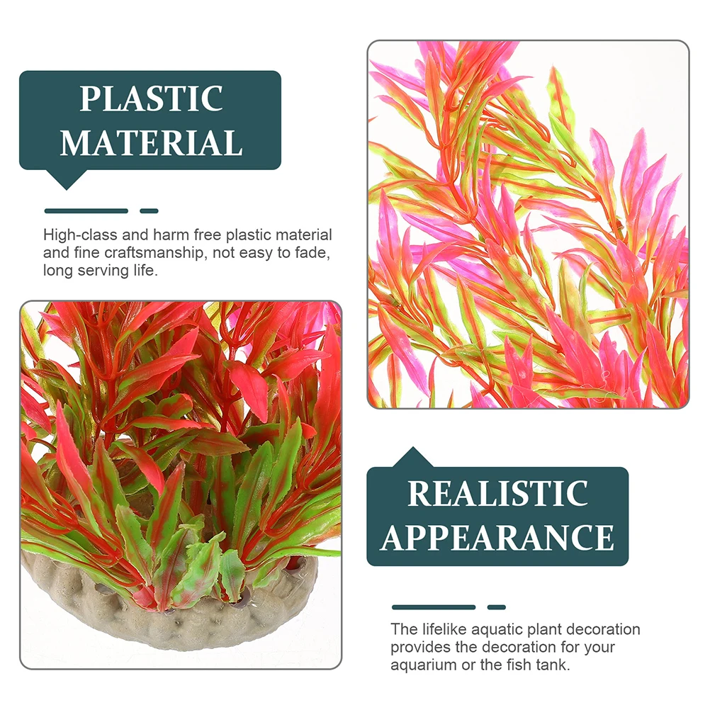 

Lifelike Fake Plants for Fish Tank Aquarium Decorations Natural Green Plastic Supplies Durable Reptile Terrarium Accessories