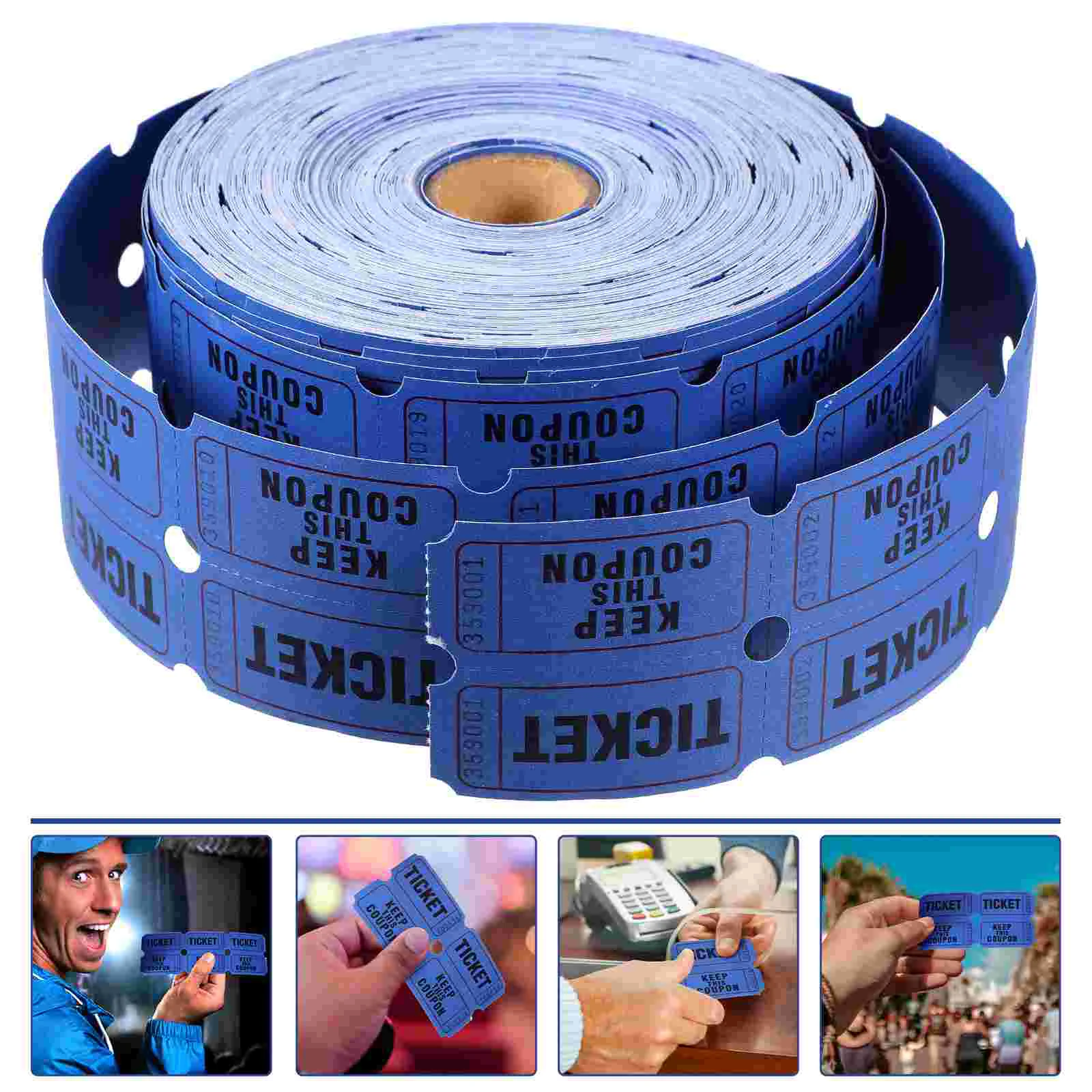 Rollo de billetes de rifa naranja para eventos, juegos, premios, papel perforado resistente, divertidos y coloridos billetes de lotería de Carnaval, 1000 Uds.