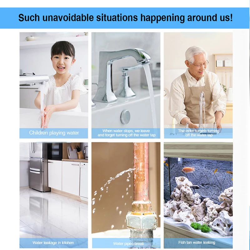WiFi Tuya Water Leak Detector Flood Sensor Alarm Tank Leak Water Full Water Linkage Alarm 80DB Smart Life APP Remote Monitoring