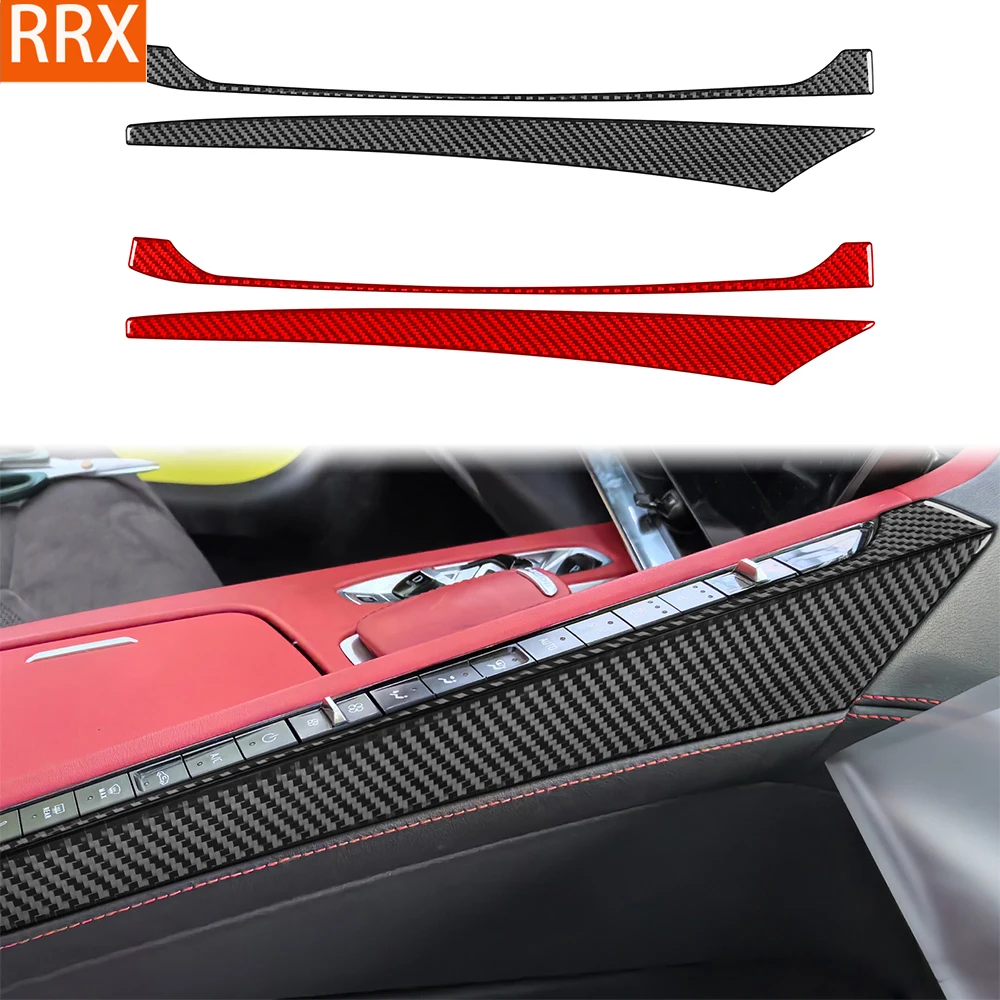 For Chevrolet Corvette C8 Z51 Z06 2020-2023 Real Carbon Fiber Centre console shift side panel Car Accessories decorative Sticker