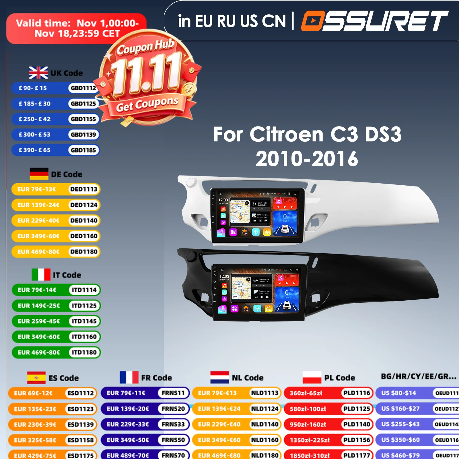 9 ''6115 écran Intelligent Android 14 autoradio lecteur vidéo multimédia pour citroën C3 DS3 2010-2016 GPS Carplay Auto 4G RDS