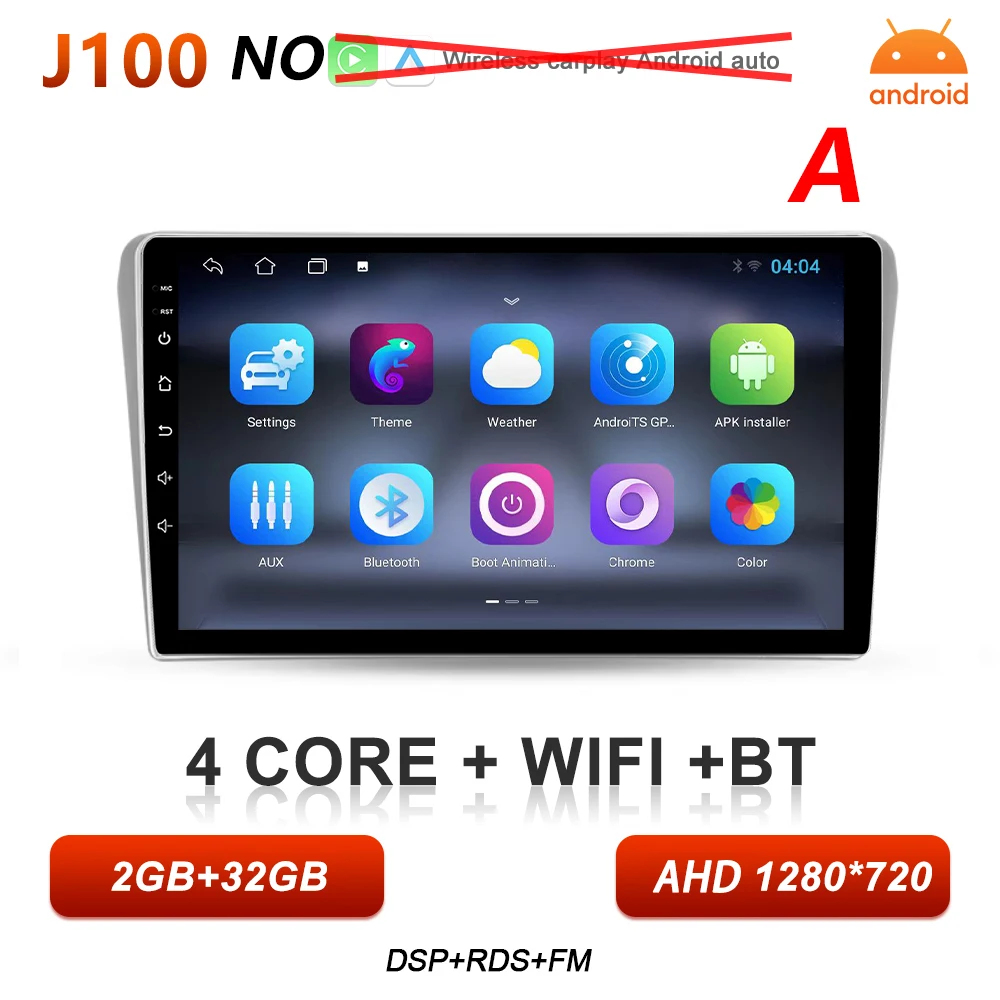 Android 16 autoradio voor Toyota Avensis T25 T250 2003 - 2009 multimediaspeler autoradio BT Carplay Auto GPS stereo DSP scherm - afbeelding 1