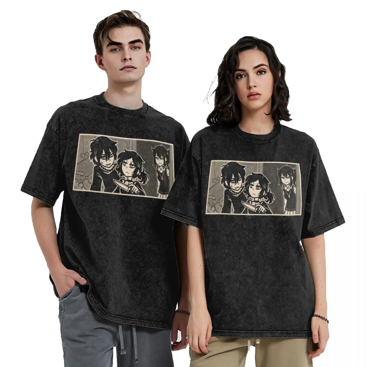

Ashley And Andrew The Coffin Of Andy And Leyley Hip Hop Short Sleeve T-Shirts Tops Tees Streetwear T Shirt Cotton for Men Women