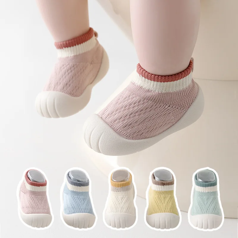 2026 New Toddler Walking Sock Shoes Soft Sole Breathable Non Slip Floor Socks Warm Cold Proof Indoor Footwear 0-3 Years Old Baby