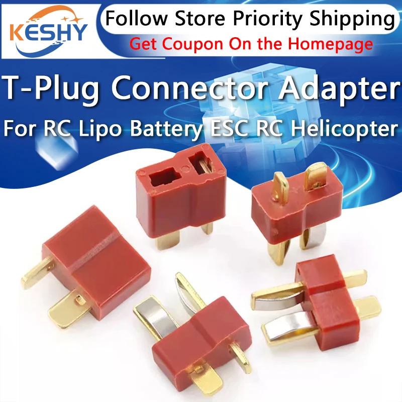 10PCS T- Plug Male & Female Connectors Deans Style For RC LiPo Battery ESC for RC Lipo Battery ESC RC Helicopter Adapter Plug
