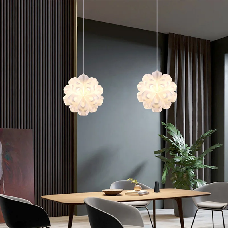 Denmark Acrylic Flower Pendant Lights Simple Creative Personalized Dressing Room Restaurant Kitchen Island Hanglamps Woonkamer