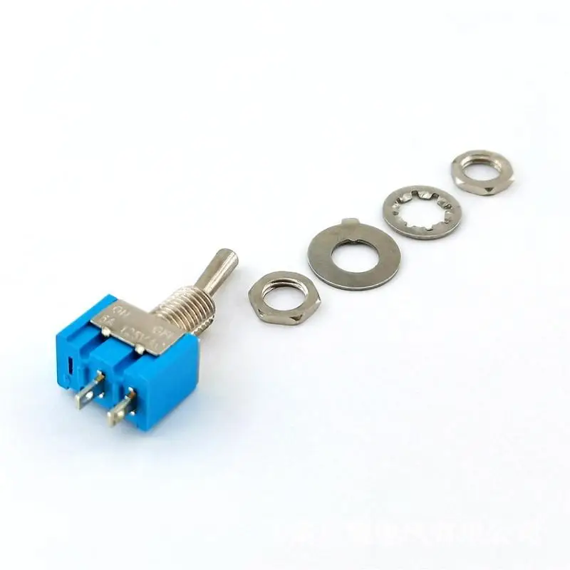 

10 шт. мини-переключателей DPDT, 2-контактные, 2-позиционные (вкл./выкл.), миниатюрные, 6А 125В, с отверстием 6 мм