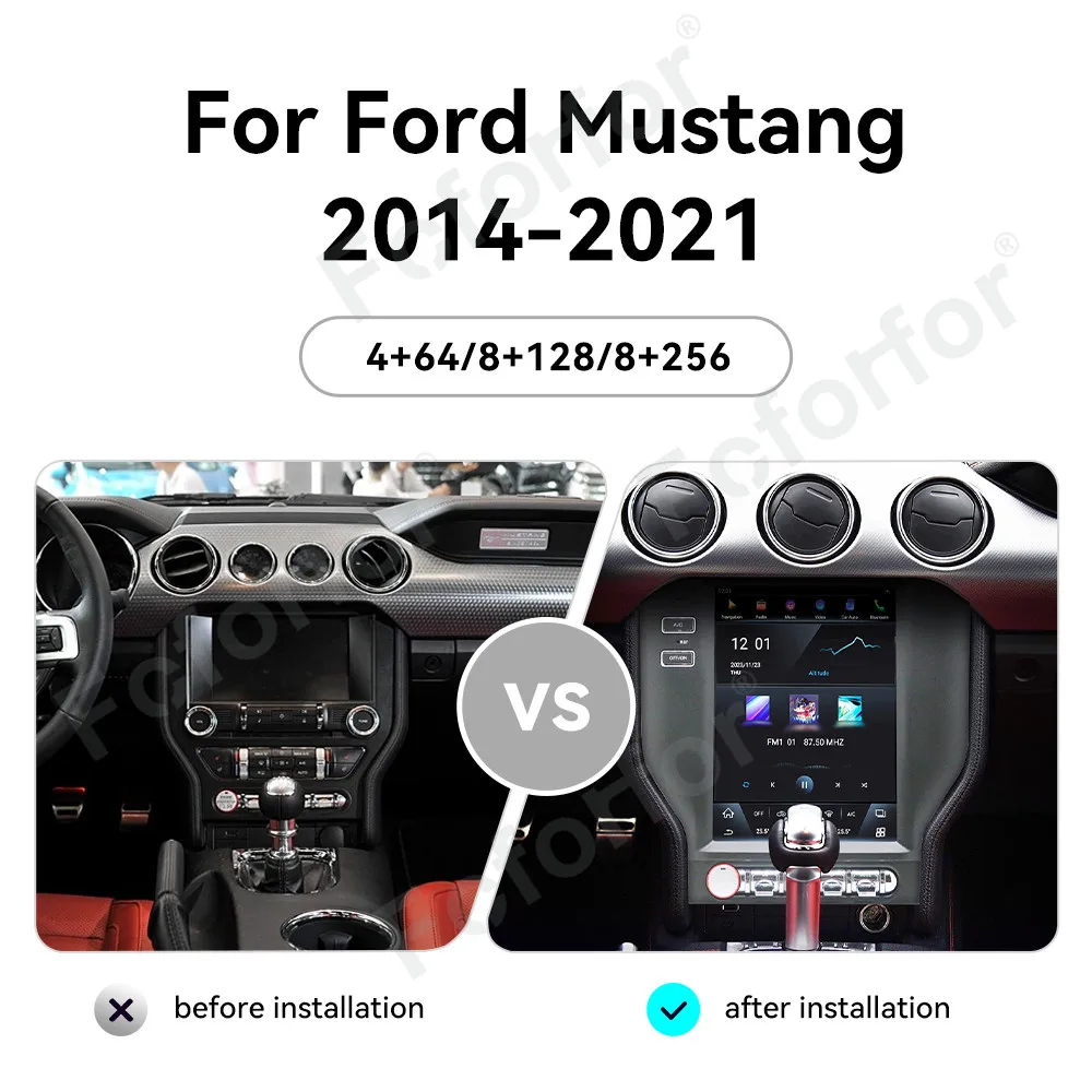 

10.4-дюймовый Android 13.0 для Ford Mustang 2014-2020, CarPlay, Qualcomm, QLED-экран, автомобильная стереосистема, аудио, мультимедийный плеер, GPS-навигация