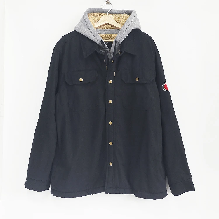 ملابس عمل غير رسمية للرجال Jaet مقاس كبير من القماش للدفء والشتاء معطف قطني من لحم الضأن المخملي بقلنسوة كاجوال أمريكي Sle Faion Ci