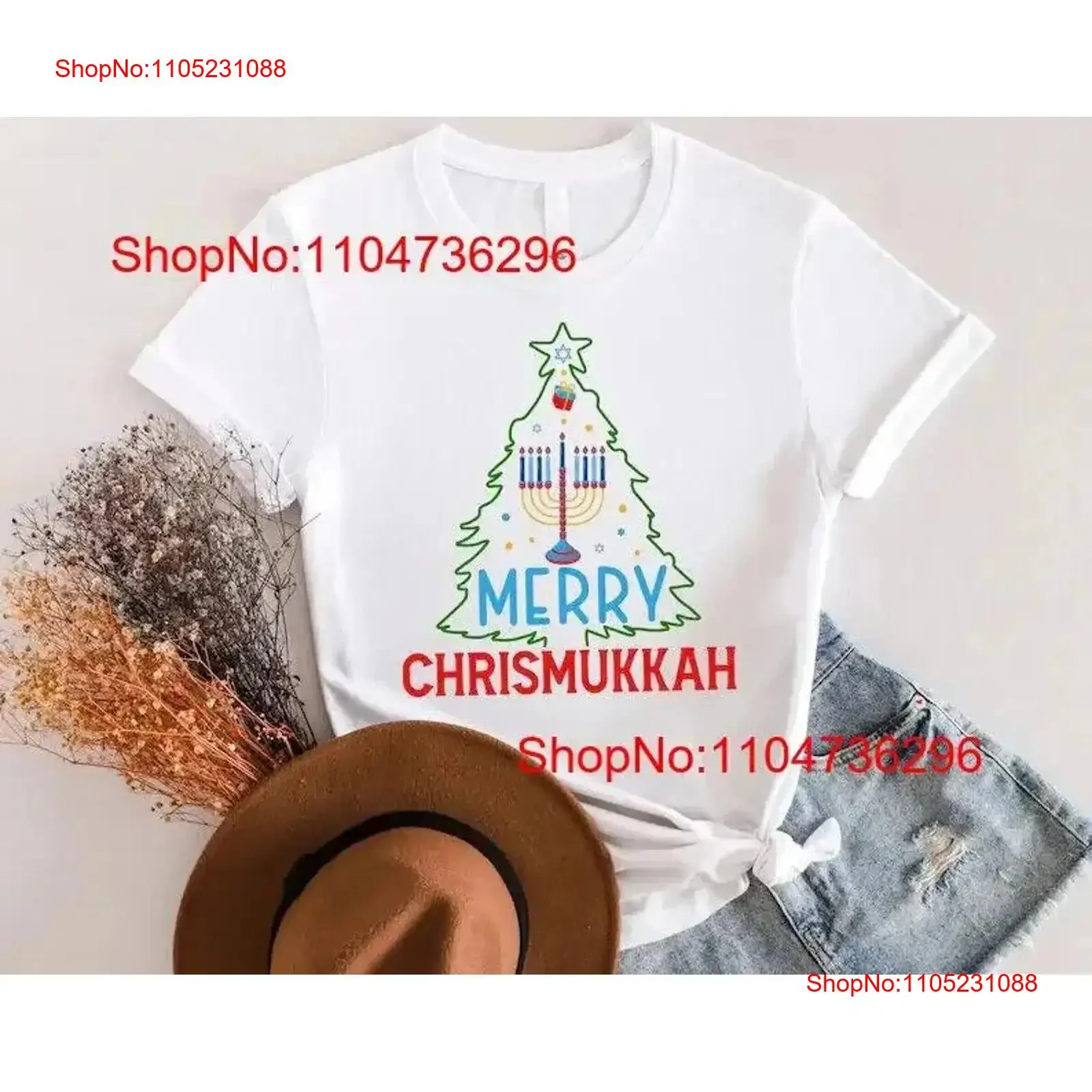

Футболка «Счастливая Христика», еврейская рождественская футболка «Счастливая Ханука Хо», винтажный стираный топ для повседневной носки, эластичная уличная одежда, винтажная одежда