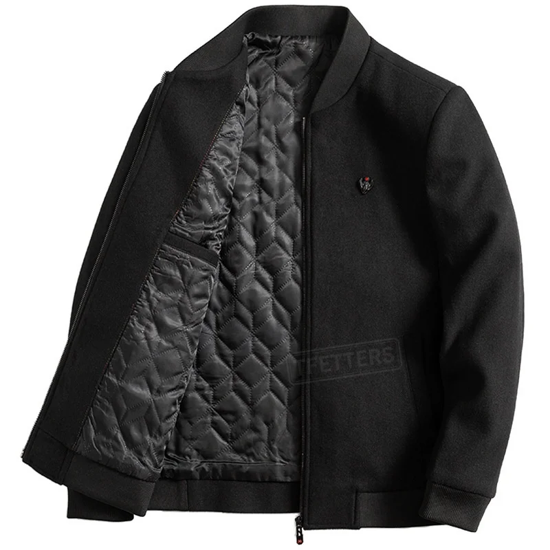 2026 Autumn Winter Classic Minimal Men Woolen Jacket Thick Baseball Collar Warm Solid Color Commute Outerwear Business Coat Man
