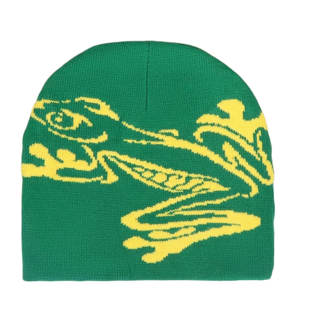 Unisex Tree Frog Beanie Stretchy Knit Skull Cap for Outdoor Sports Casual Streetwear Winter Hat