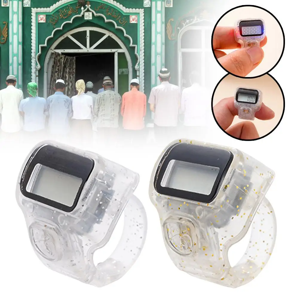 Finger Counter with Compass Digital LED Electronic Tally Counter Resettable Handheld Clicker for Islamic Tasbih Portable Easy