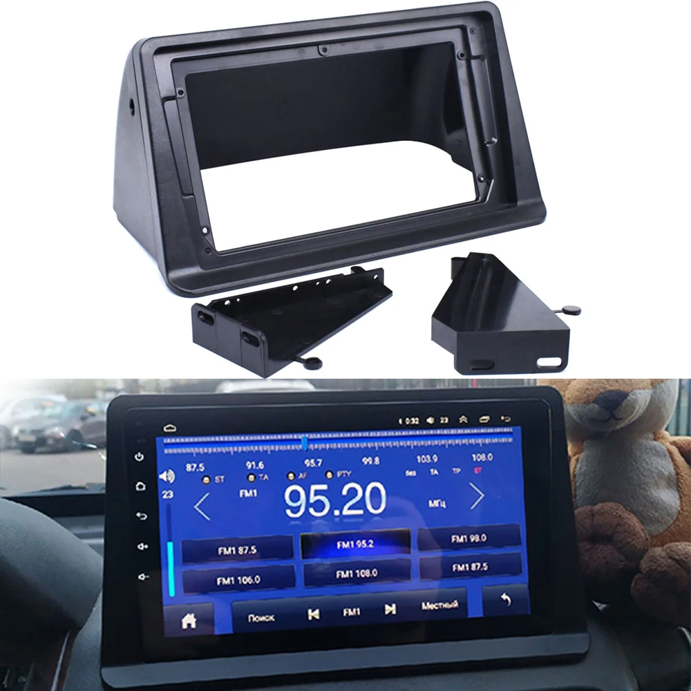 for Mitsubishi Pajero Montero V31 Cheetah Kingbox 2 Din 9 inch Car Radio Fascia Stereo Frame Plate Adapter Navigation Panel