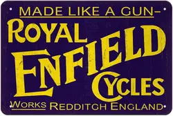 Royal Enfield Retro Metal Tin Sign Royal Poster Home, Garage, Man cave, Plate, Cafe, Pub, Motel Art Wall Decor 8x12 pollici