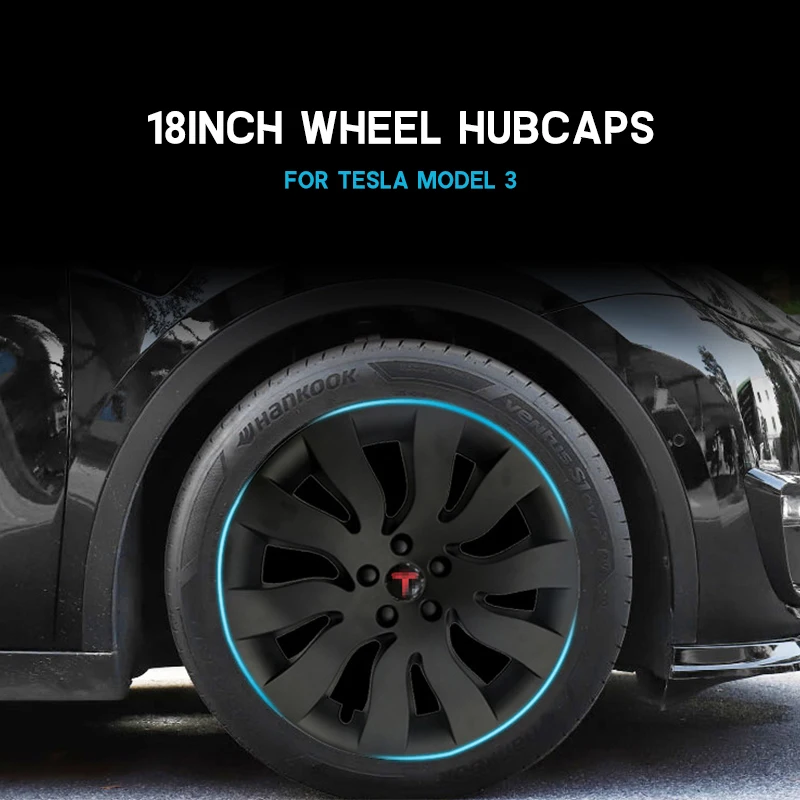 Exterior Accessories Replace 4Pcs Hub Caps for Tesl Model 3 18inch exclusive design Wheel Hubcap Cover fit for Model Y