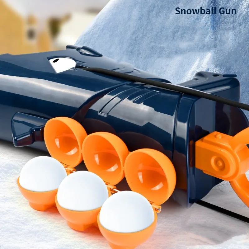 Shark Snowball Launcher Gun Toy Cartoon Snow Clip Clamp Snow Ball Tools Parent Child Winter Outdoor Interaction Game Sport Toys