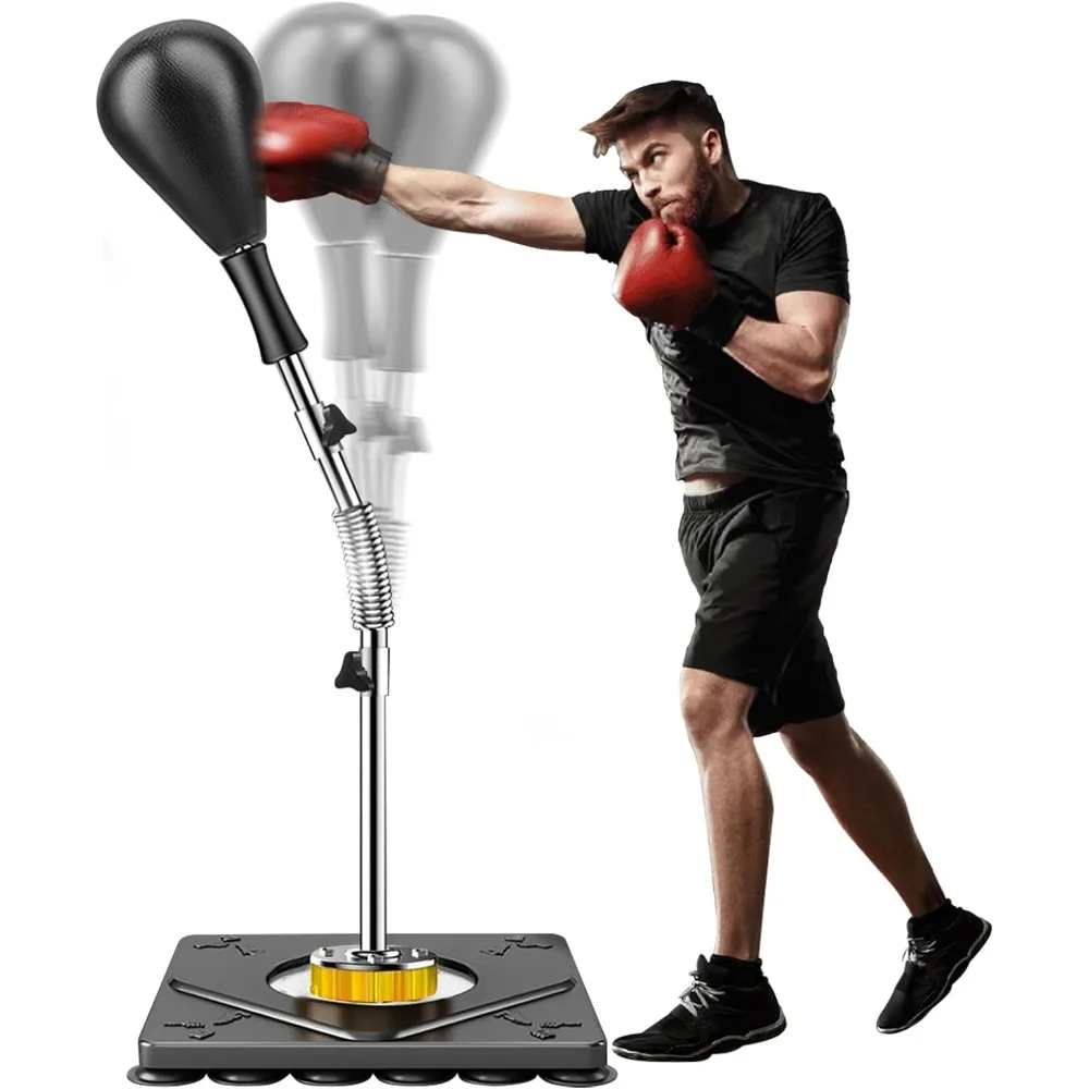 Sandbags for adults and children, Height adjustable suction cup base boxing bag with stand, boxer, training speed bag