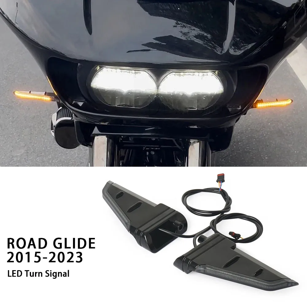 

For CVO Road Glide Custom FLTRXSE Ultra FLTRUSE Motorcycle Side LED Turn Signal Light Brake Flowing Road Glide Limited FLTRK