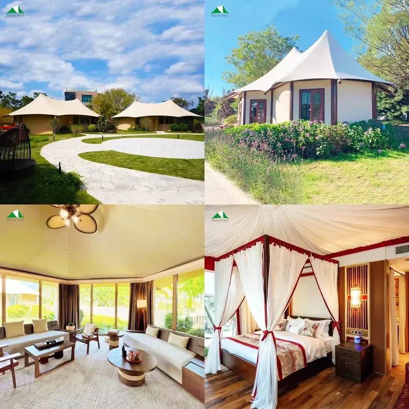 Bolin Manufacturer Resort Safari Tent Outdoor Prefab House Hotel Membrane Structure Tent for Outdoor Accommodation