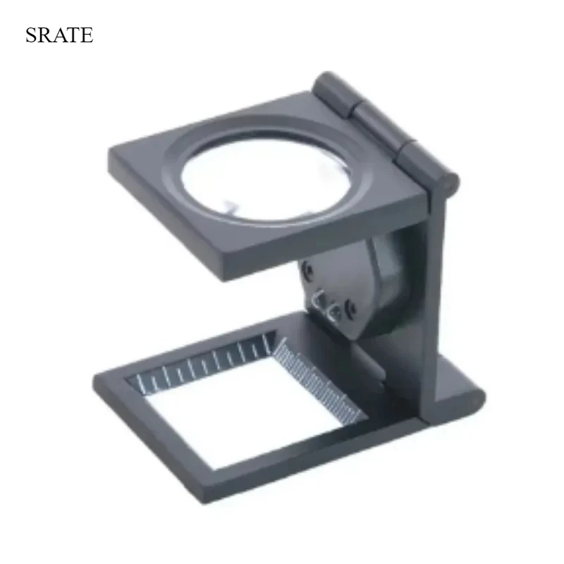 

1PCS 25mm 8X Metal Foldable Optical Magnifying Glass with Light Desktop Magnifier Glass Measurement Tools LED Scale Loupe