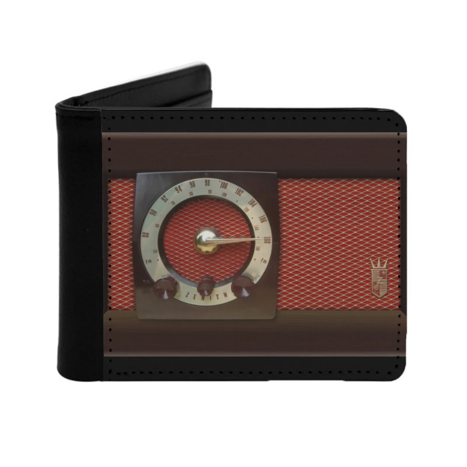 Vintage Sounds I Men Wallets Card Man Wallet Short Purse Bi-Fold Personalized Purses Radio Old Retro Vector Speaker Music Sound