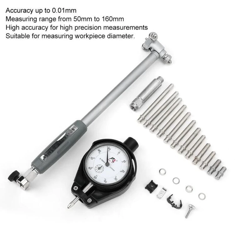 Inner diameter gauge protection bridge type inner diameter dial indicator 18-35-50-160MM measuring cylinder gauge indicator
