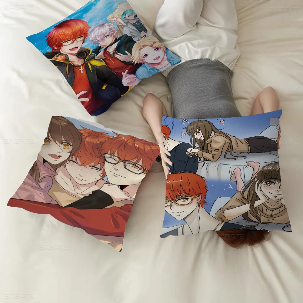 Mystic Messenger Pillow Gift Home Office Decoration Bedroom Sofa Car Cushion Cover Case 45x45