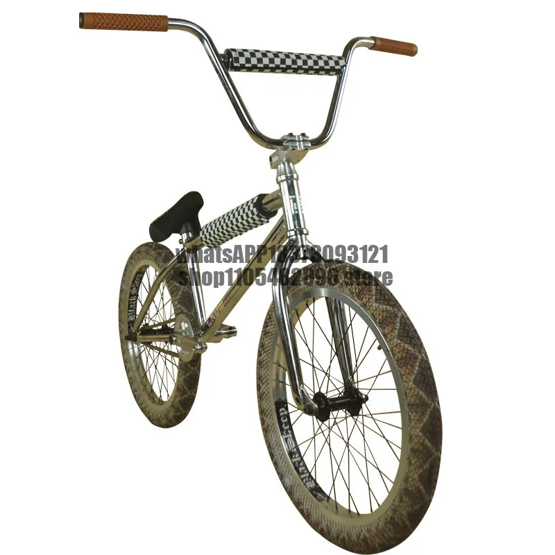 Assemble high-configuration electroplated silver 20-inch BMX BMX BMX complete vehicle, extreme street car 120-ring flower drum
