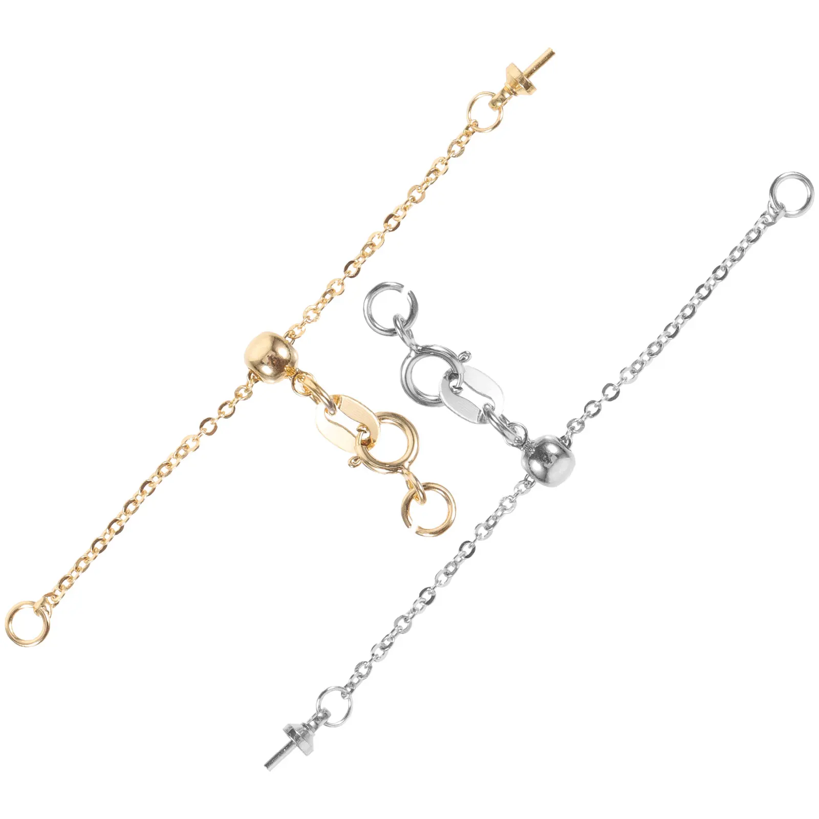

2pcs Extender Chains Jewelry Diy Making Material Durable For Diy Necklace Bracelet Anklet Stylish Extension Chains Jewelry