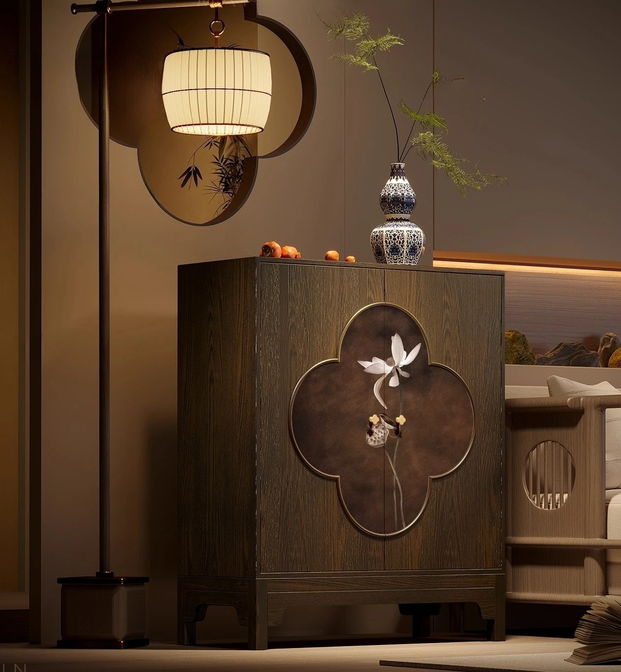 

Цветочный сундук из цельного дерева для гостиной, чайный шкаф для хранения чая