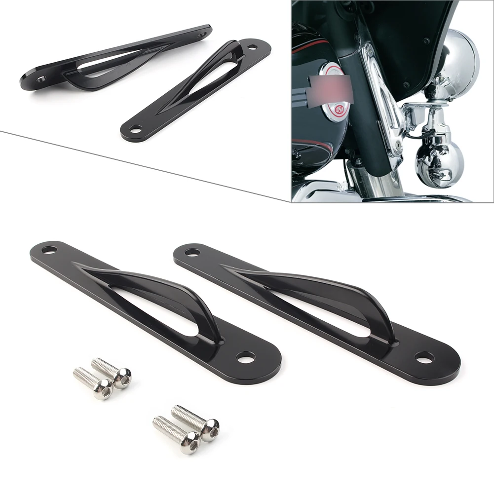 Motorcycle Custom Tie-Down Brackets Teardrop For Harley Electra Glides 1983-2013 & Touring Road Kings 1994-2020 Black