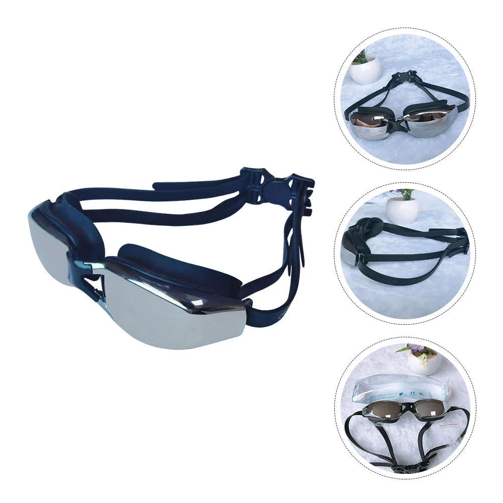 1Pair Electroplated Myopia Swim Goggles Professional Anti-Fog Swim Glasses Wide Angle Lens for Men Women Swimming Equipment
