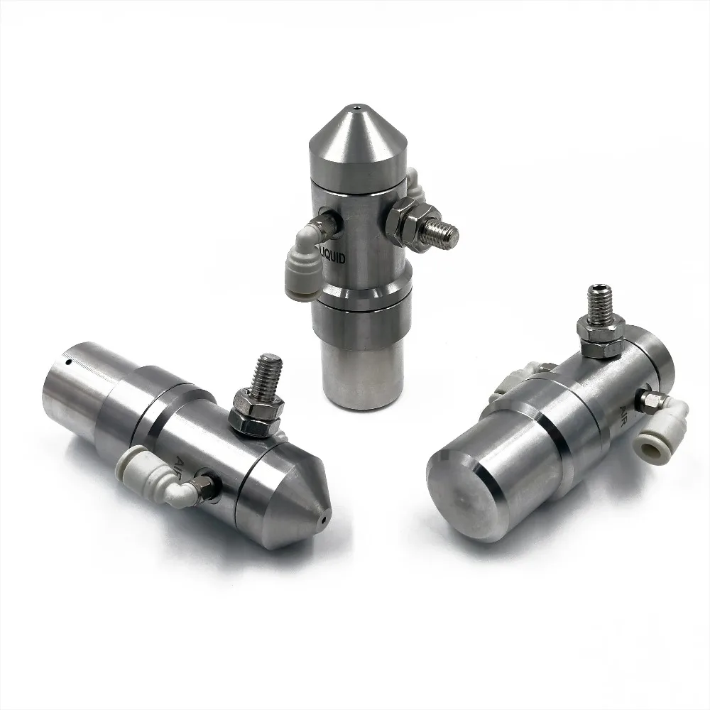 Non‑Drip Two‑Fluid Atomizing Nozzle Flat Spray Water Atomization Nozzle for Factory Humidification Corrugated Paper