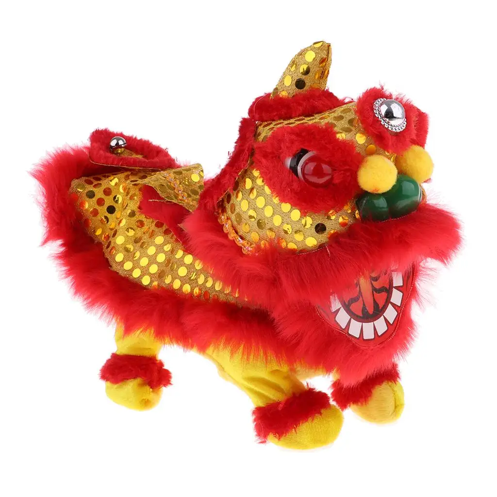 Electric Plush Walking Dancing Lion Sound Doll Model Toy Children Toy Traditional Chinese Toy Home Decor