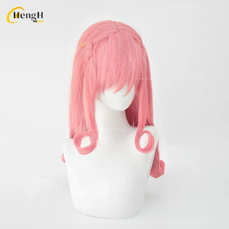 Peruca de Cosplay Sintética Anime para Mulheres, Adulto Anya Forger, Cabelo Encaracolado Rosa Longo, Headwear, Resistente ao Calor, Perucas de Festa, Em Estoque, 58cm